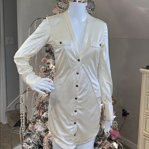 Off white satin dress!